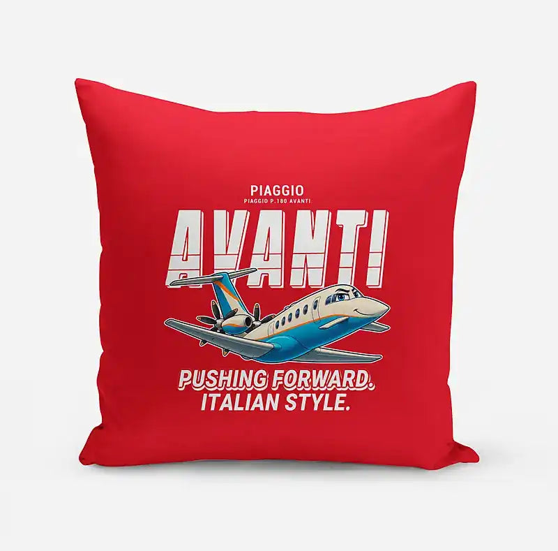 Piaggio P.180 Avanti EVO - Cartoon - Pillow - Red