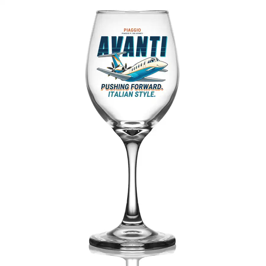 Piaggio P.180 Avanti EVO - Cartoon - Wine Glass