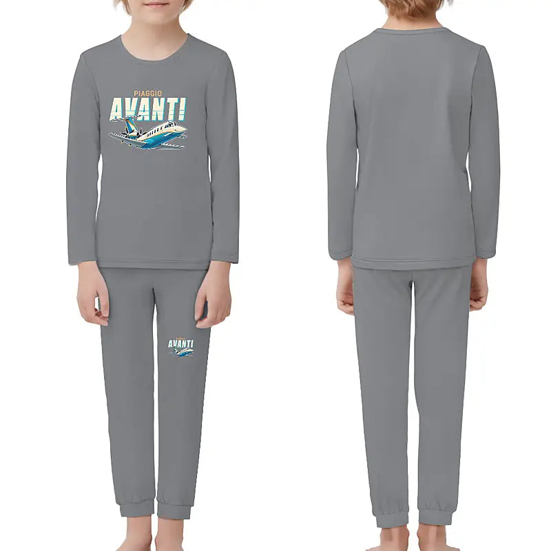 Piaggio P.180 Avanti EVO - Children Pajamas - Cartoon Chest - Gray
