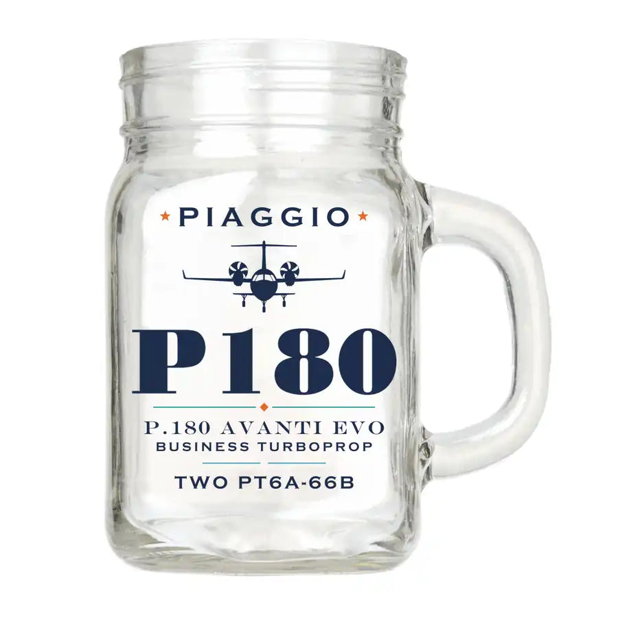 Piaggio P.180 Avanti EVO - Heritage - Cocktail Glass (Mason Jar)