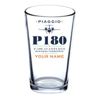 Thumbnail for Piaggio P.180 Avanti EVO - Heritage + Name - Beer & Water Glass