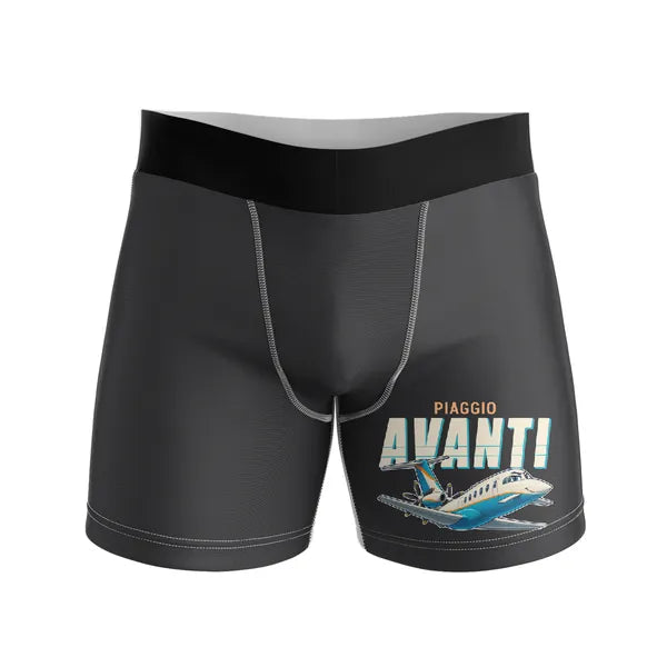 Piaggio P.180 Avanti EVO - Men Boxers - Cartoon - Black