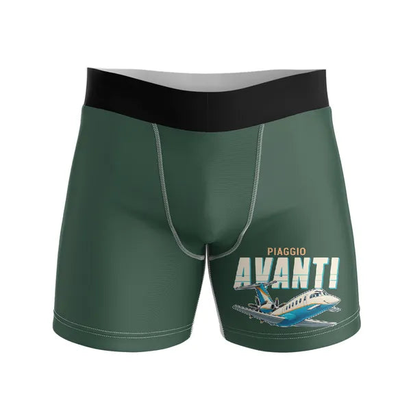 Piaggio P.180 Avanti EVO - Men Boxers - Cartoon - Dark Green