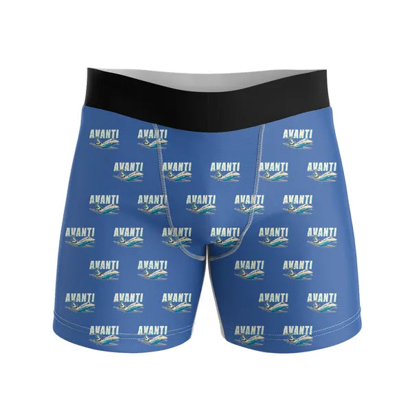 Piaggio P.180 Avanti EVO - Men Boxers - Cartoon Pattern - Blue