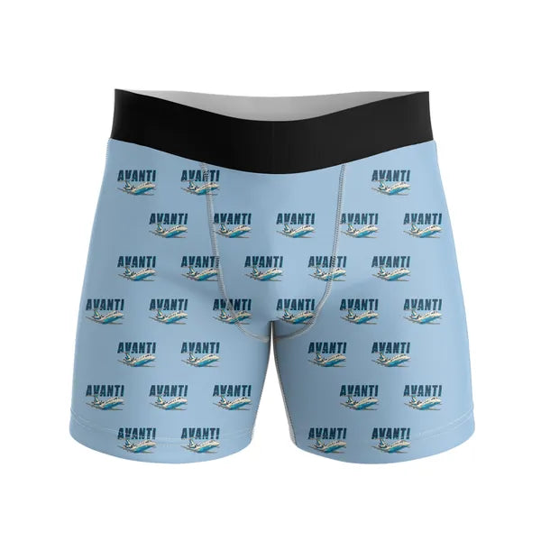 Piaggio P.180 Avanti EVO - Men Boxers - Cartoon Pattern - Light Blue