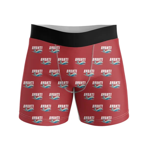 Piaggio P.180 Avanti EVO - Men Boxers - Cartoon Pattern - Red