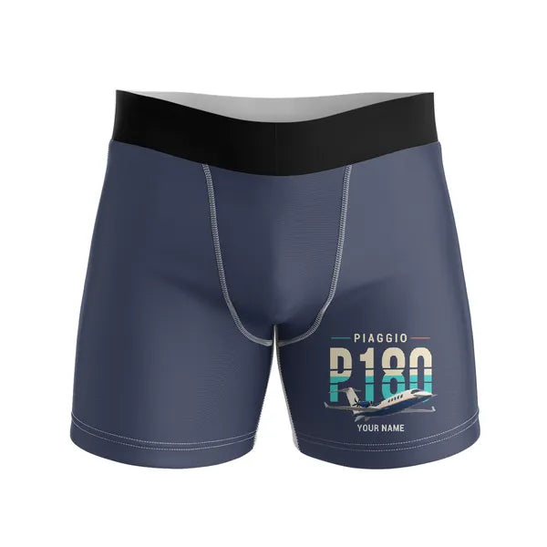 Piaggio P.180 Avanti EVO - Men Boxers - Original + Name - Navy Blue