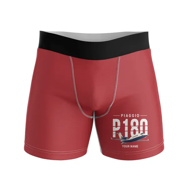 Piaggio P.180 Avanti EVO - Men Boxers - Original + Name - Red