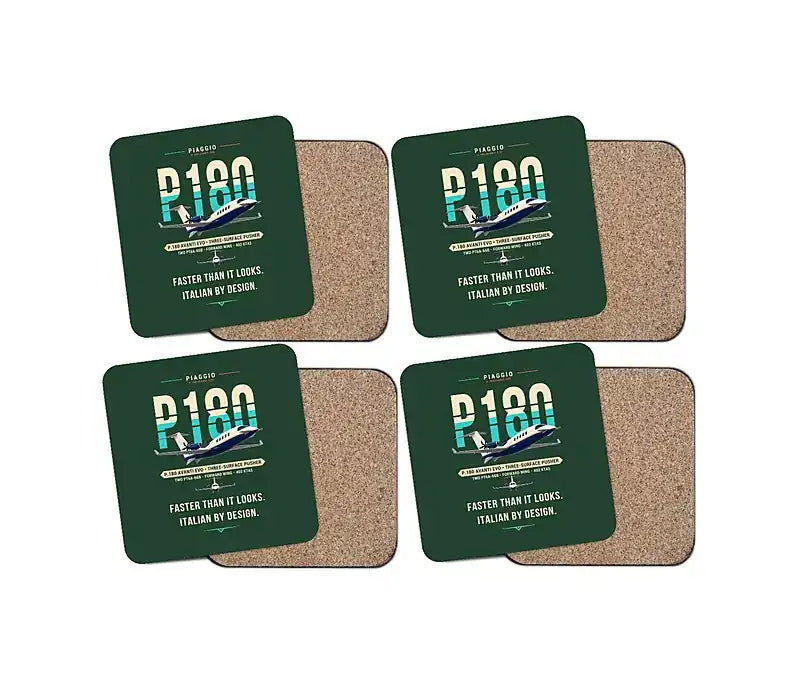 Piaggio P.180 Avanti EVO - Original - Coaster Set - Dark Green