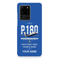 Thumbnail for Piaggio P.180 Avanti EVO - Original + Name - Samsung Case - Blue