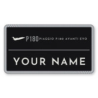 Thumbnail for Piaggio P.180 Avanti EVO Patches - Rectangle + Name - Black Silver
