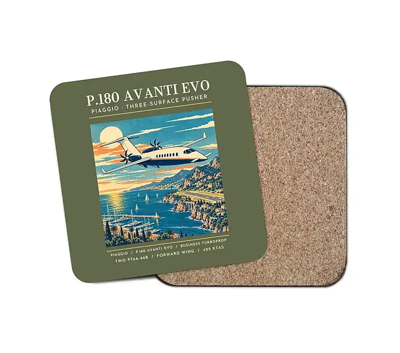 Piaggio P.180 Avanti EVO - Poster - Coaster - Green Army