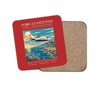Thumbnail for Piaggio P.180 Avanti EVO - Poster - Coaster - Red