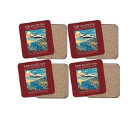 Thumbnail for Piaggio P.180 Avanti EVO - Poster - Coaster Set - Dark Red