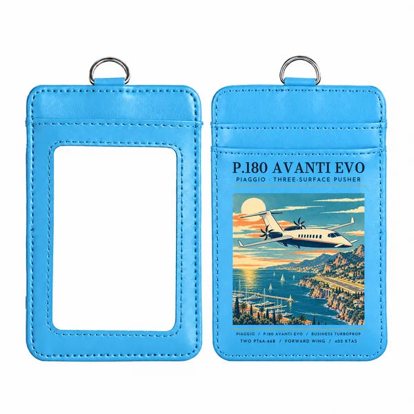 Piaggio P.180 Avanti EVO - Poster - ID Card Holder - Blue