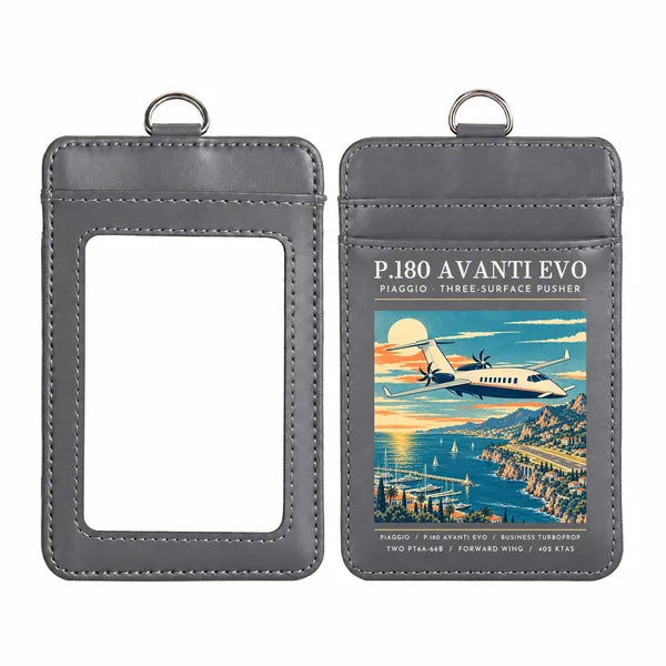 Piaggio P.180 Avanti EVO - Poster - ID Card Holder - Gray