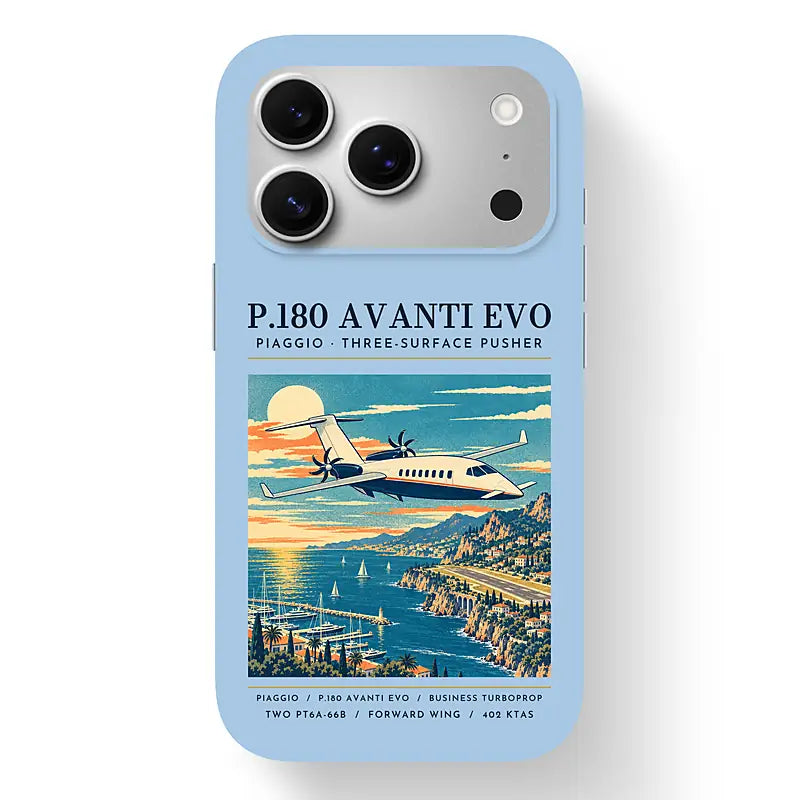 Piaggio P.180 Avanti EVO - Poster - MagSafe iPhone 17 Pro - Light Blue