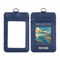 Thumbnail for Piaggio P.180 Avanti EVO - Poster - ID Card Holder - Navy Blue + Name