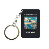 Thumbnail for Piaggio P.180 Avanti EVO - Poster + Name - Key Chain - Black