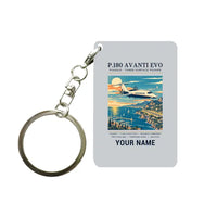 Thumbnail for Piaggio P.180 Avanti EVO - Poster + Name - Key Chain - Light Gray