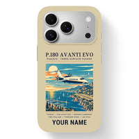 Thumbnail for Piaggio P.180 Avanti EVO - Poster + Name - MagSafe iPhone 17 Pro - Beige