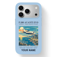 Thumbnail for Piaggio P.180 Avanti EVO - Poster + Name - MagSafe iPhone 17 Pro - Light Blue