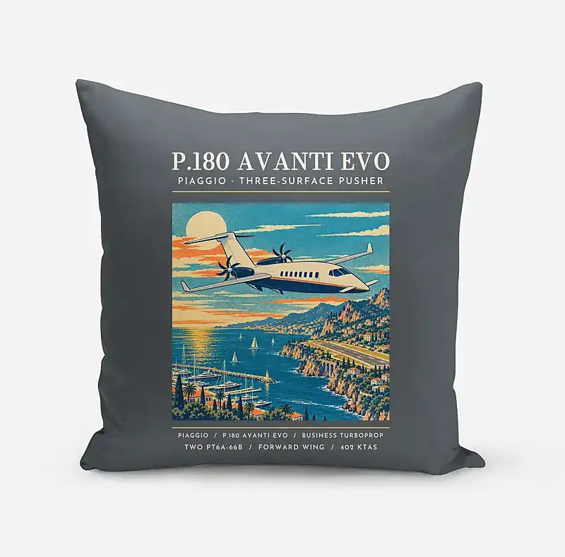 Piaggio P.180 Avanti EVO - Poster - Pillow - Gray