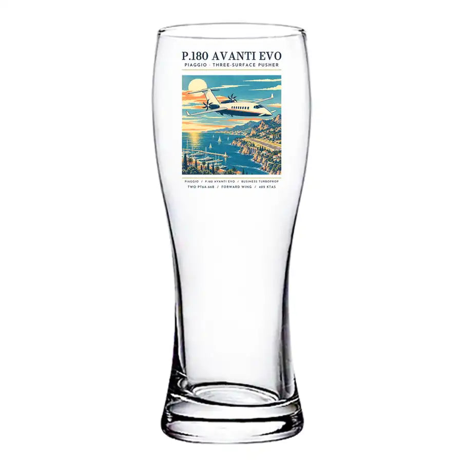 Piaggio P.180 Avanti EVO - Poster - Pilsner Beer Glass