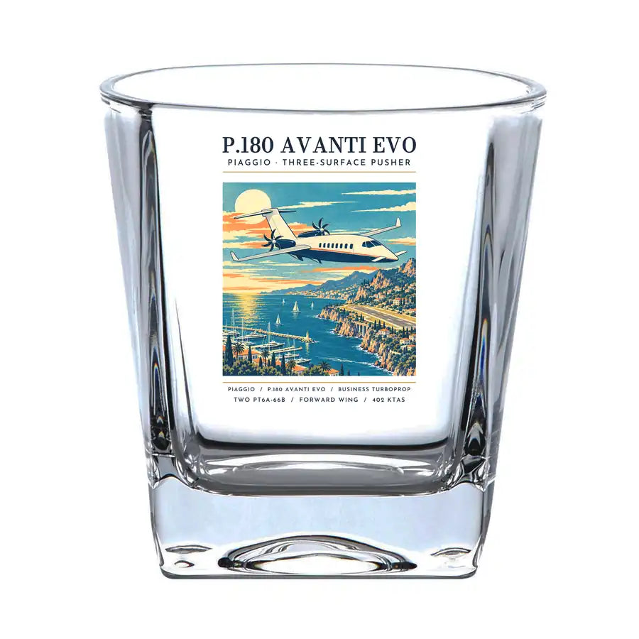 Piaggio P.180 Avanti EVO - Poster - Whiskey Glass