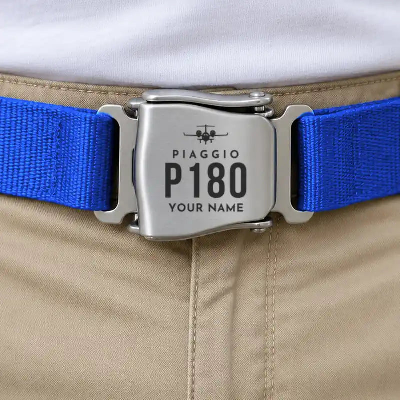 Piaggio P.180 Avanti EVO - Seat Belt - Heritage + Name - Blue