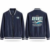Thumbnail for Piaggio P.180 Avanti EVO Stylish Jackets - Baseball Collar - Cartoon - Navy Blue