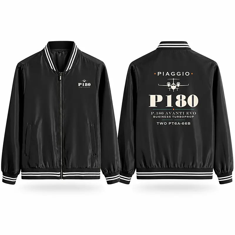 Piaggio P.180 Avanti EVO Stylish Jackets - Baseball Collar - Heritage - Black