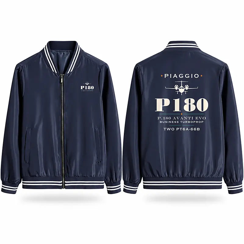 Piaggio P.180 Avanti EVO Stylish Jackets - Baseball Collar - Heritage - Navy Blue