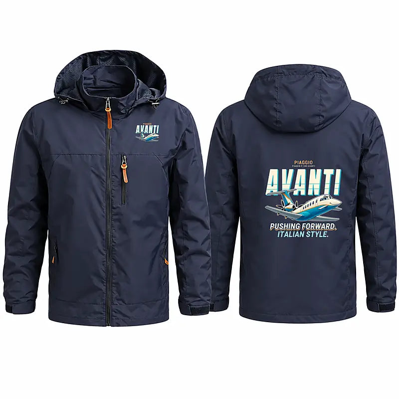 Piaggio P.180 Avanti EVO Stylish Jackets - Hooded Windbreaker - Cartoon - Navy Blue