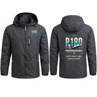Thumbnail for Piaggio P.180 Avanti EVO Stylish Jackets - Hooded Windbreaker - Original - Charcoal