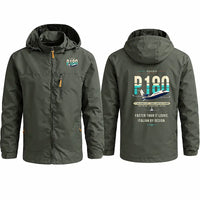 Thumbnail for Piaggio P.180 Avanti EVO Stylish Jackets - Hooded Windbreaker - Original - Olive Green
