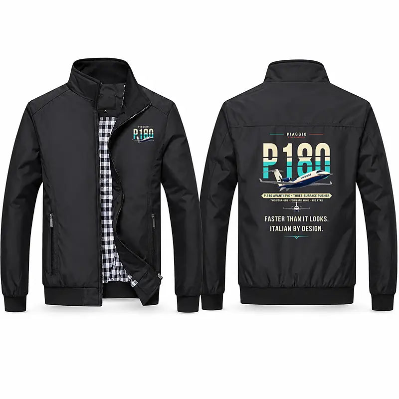 Piaggio P.180 Avanti EVO Stylish Jackets - Stand Collar - Original - Black