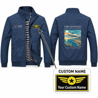Thumbnail for Piaggio P.180 Avanti EVO Stylish Jackets - Stand Collar - Poster + Name - Navy Blue