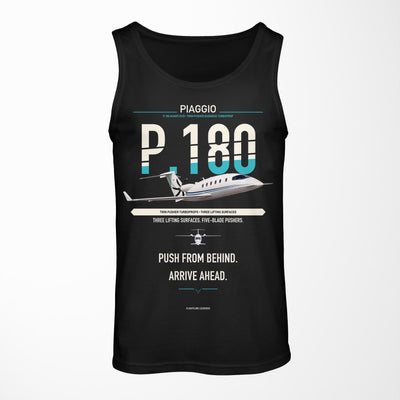 Piaggio P.180 Avanti EVO design on black tank top