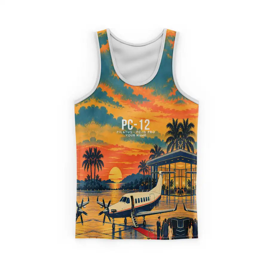 Pilatus PC-12 PRO 3D All-Over Print Clothing - Tank Top - 3D + Name