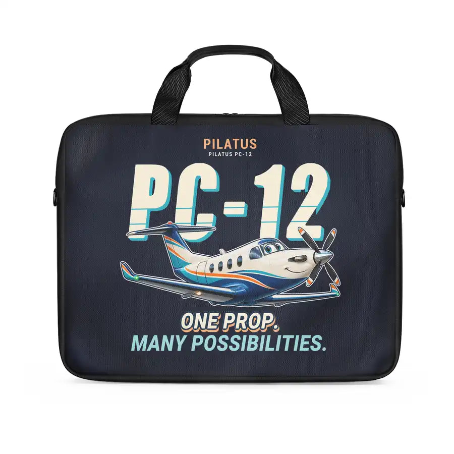 Pilatus PC-12 PRO - Cartoon - Laptop Bag