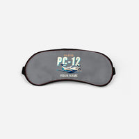 Thumbnail for Pilatus PC-12 PRO - Cartoon + Name - Sleep Mask - Gray