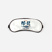 Thumbnail for Pilatus PC-12 PRO - Cartoon + Name - Sleep Mask - White