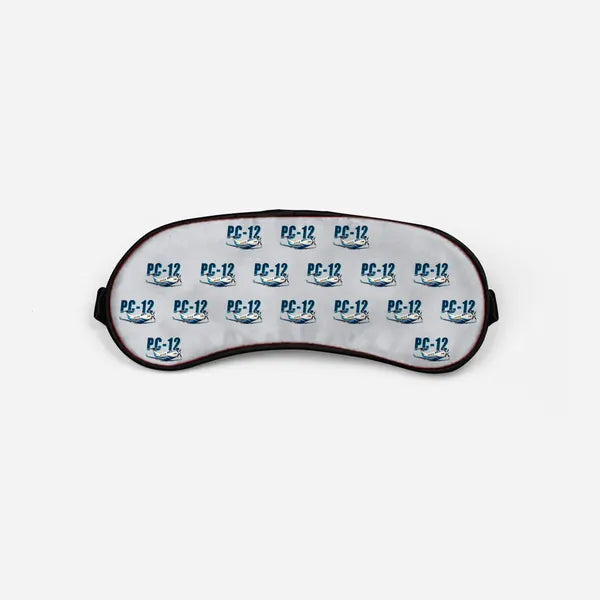 Pilatus PC-12 PRO - Cartoon Pattern - Sleep Mask - Light Gray