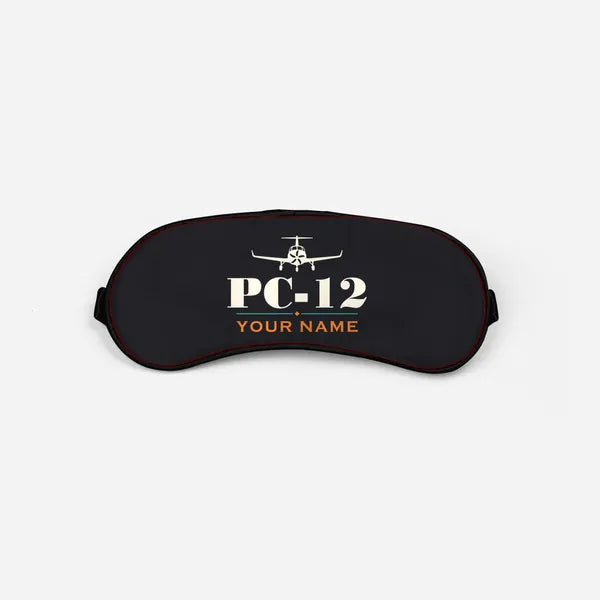 Pilatus PC-12 PRO - Heritage + Name - Sleep Mask - Black