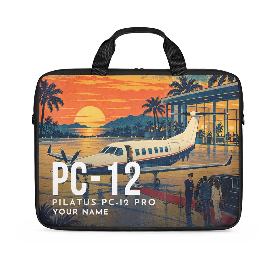 Pilatus PC-12 PRO - Laptop Bag + Name