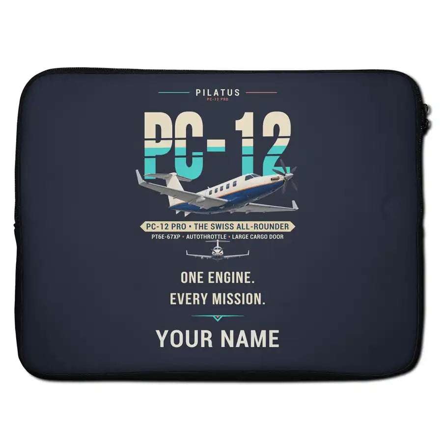 Pilatus PC-12 PRO - Original + Name - Laptop Sleeve