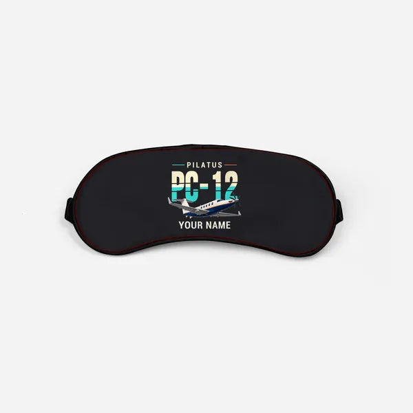 Pilatus PC-12 PRO - Original + Name - Sleep Mask - Black