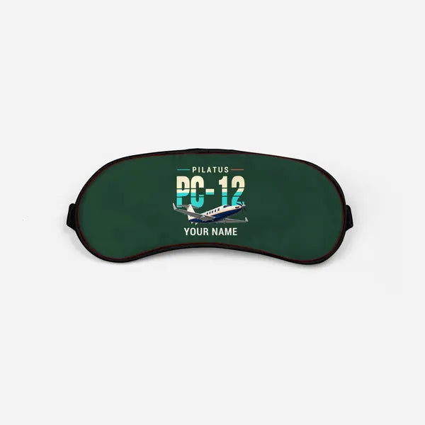 Pilatus PC-12 PRO - Original + Name - Sleep Mask - Dark Green