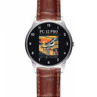 Thumbnail for Pilatus PC-12 PRO - Poster - Leather Strap - Striped Brown Leather Strap